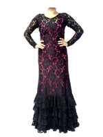 Cargar imagen en el visor de la galería, Vestido baile flamenco en encaje de lycra
