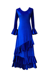 Cargar imagen en el visor de la galería, Vestido en terciopelo con dos volantes y subida.
