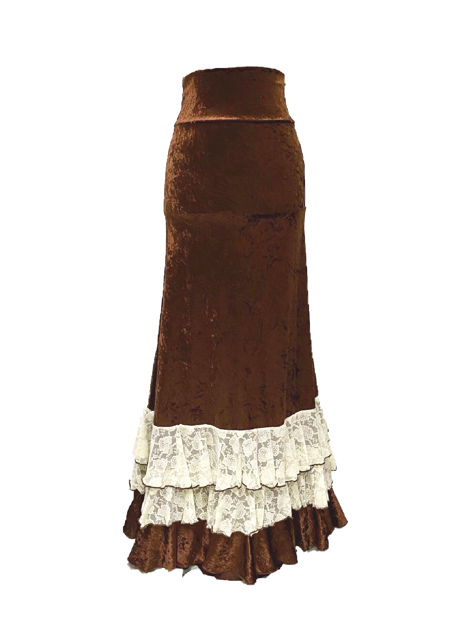 Falda flamenca martelé marrón