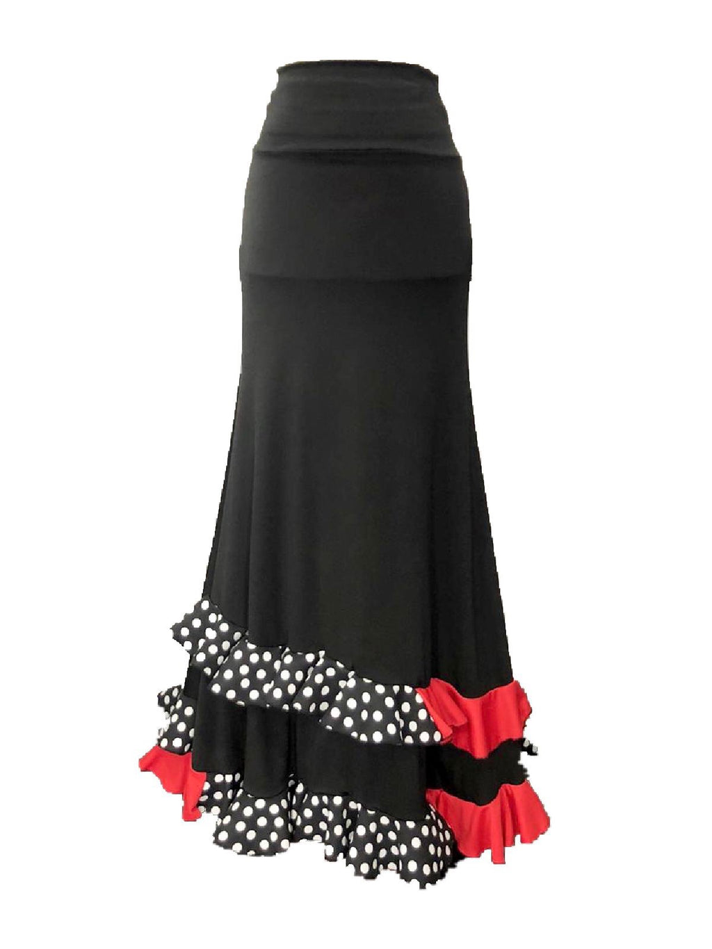 Falda flamenca en lycra negra con dos volantes