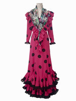 Cargar imagen en el visor de la galería, Vestido baile flamenco en crespón dos volantes
