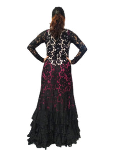 Vestido baile flamenco en encaje de lycra
